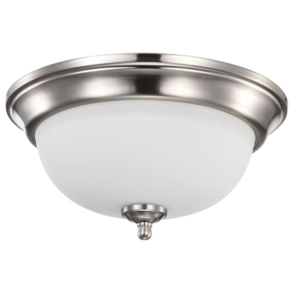 Nuvo Center Lock 13 Inch LED Flush Mount, 19 Watt, 3000K, Brushed Nickel Finish, Frosted Glass 62/1560 - main